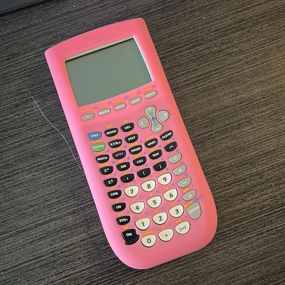 TEXAS INSTRUMENTS TI-84 Plus graphing calculator with pink silicon case - Picture 6 of 9